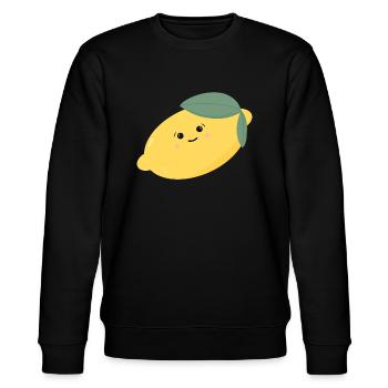 Süße Zitrone Kawaii - Stanley/Stella Unisex Bio-Sweatshirt CHANGER  - Schwarz - Vorne - Nik (191cm) & Marisol (170cm)