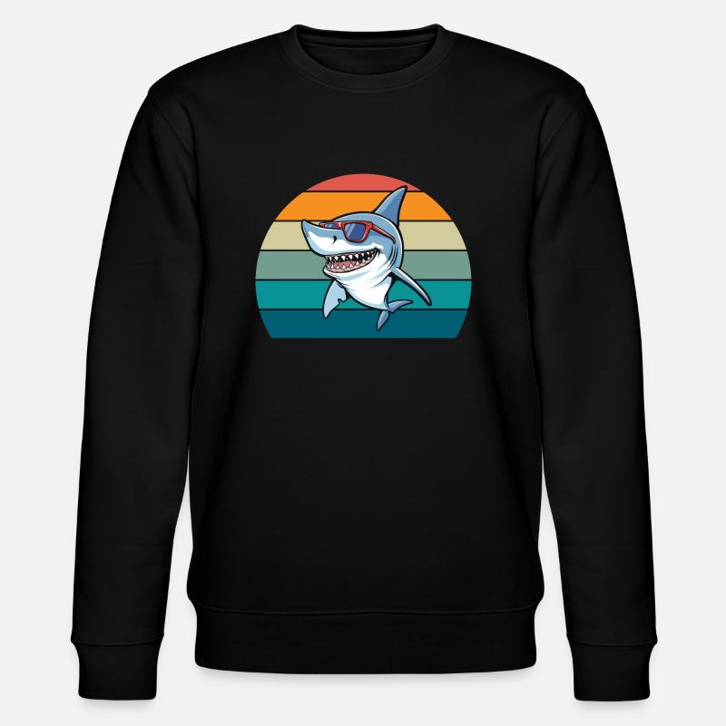 Shark Retro - Stanley/Stella CHANGER Unisex Organic Sweatshirt - black