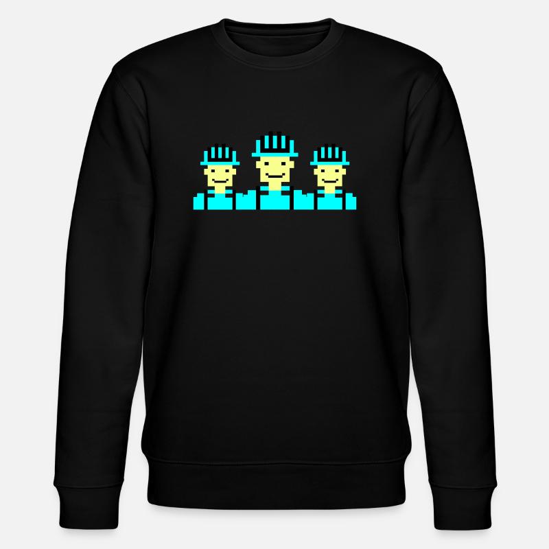 bauarbeiter pixel 02 - Stanley/Stella Unisex Bio-Sweatshirt CHANGER  - Schwarz