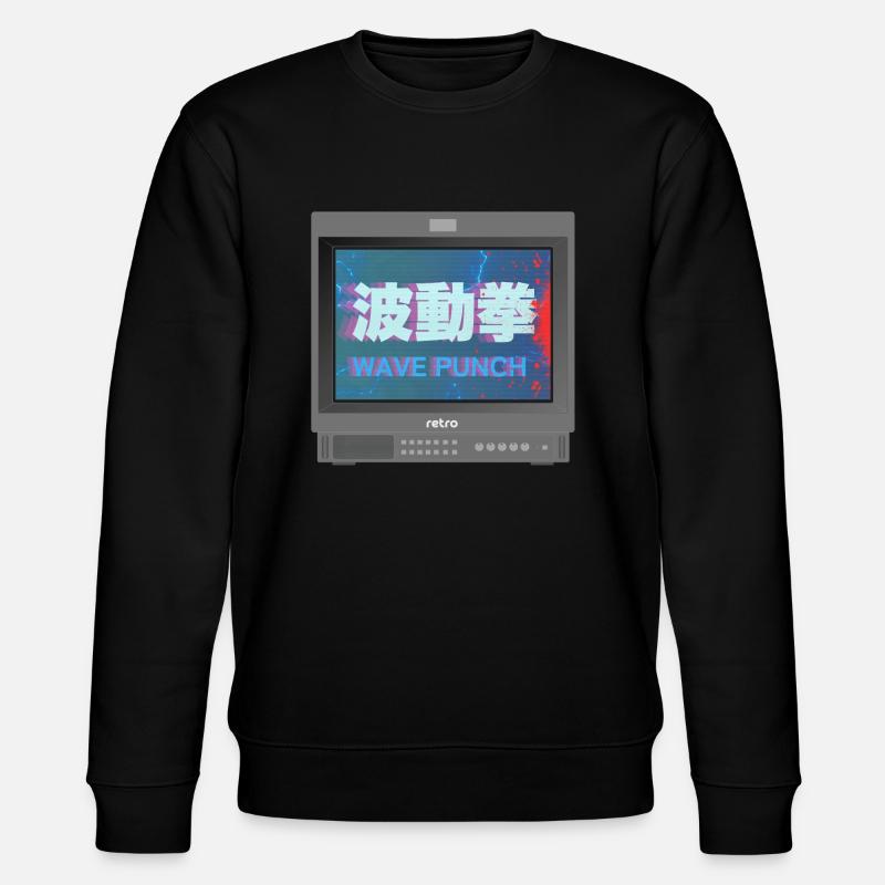 Retrogaming - Wave Punch - Stanley/Stella Unisex Bio-Sweatshirt CHANGER  - Schwarz