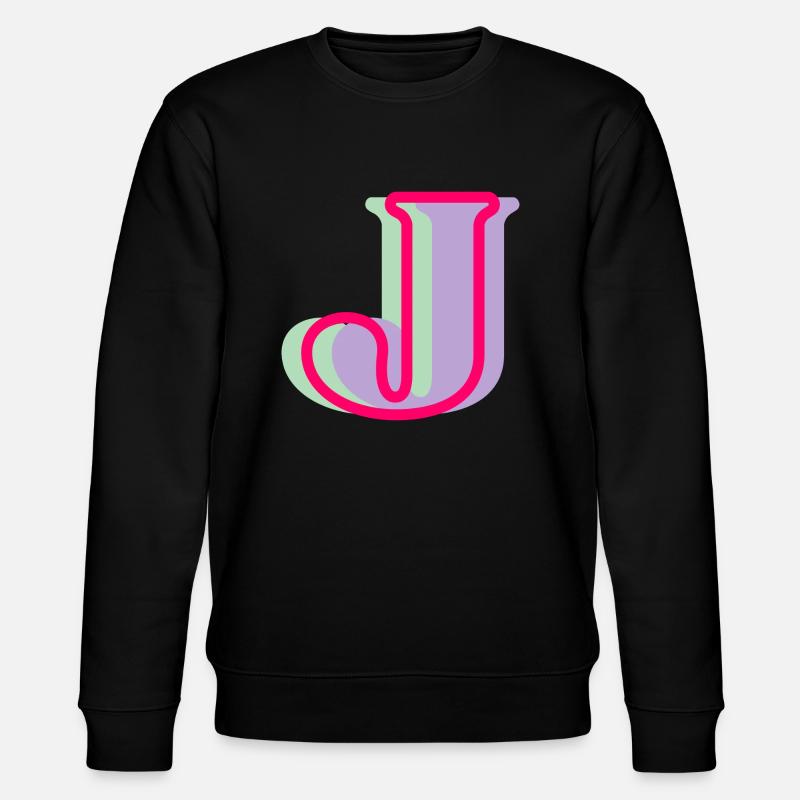 Mehrfarbiger Buchstabe j - Stanley/Stella Unisex Bio-Sweatshirt CHANGER  - Schwarz