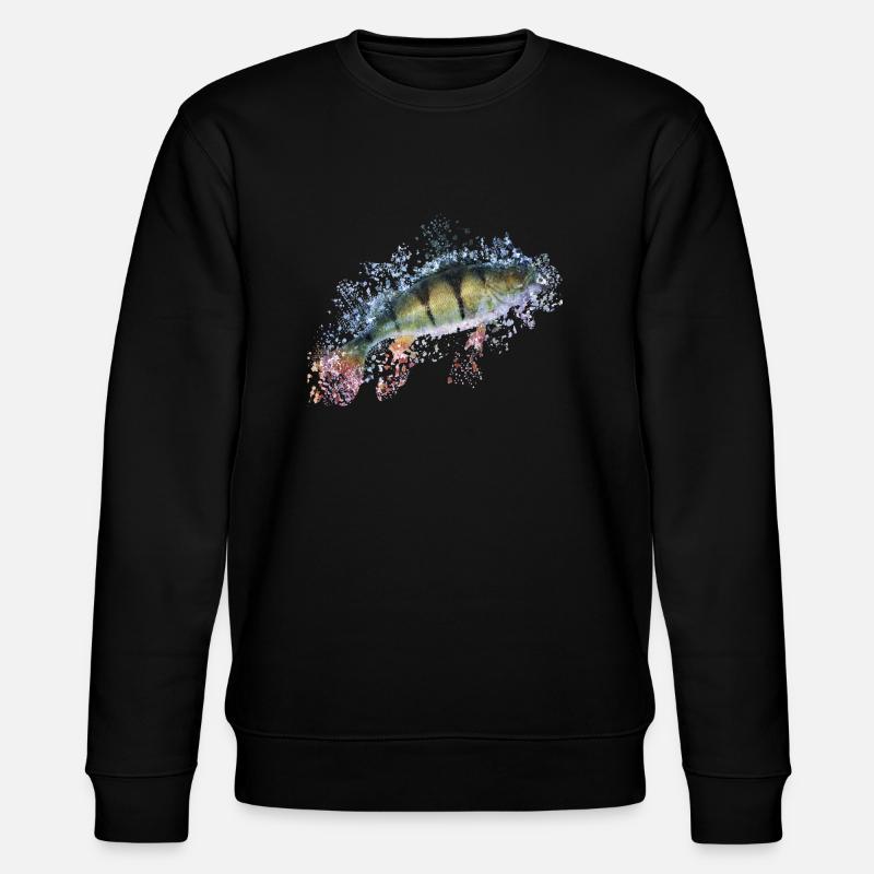 Fishing perch gift idea - Stanley/Stella CHANGER Unisex Organic Sweatshirt - black