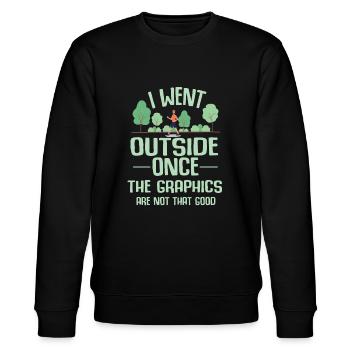 Gamer Draußen Grafik Pause Auflösung Witz Geschenk - Stanley/Stella Unisex Bio-Sweatshirt CHANGER  - Schwarz - Vorne - Nik (191cm) & Marisol (170cm)