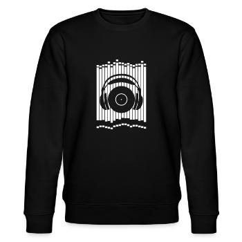 Equalizer DJ Geschenkidee - Stanley/Stella Unisex Bio-Sweatshirt CHANGER  - Schwarz - Vorne - Nik (191cm) & Marisol (170cm)