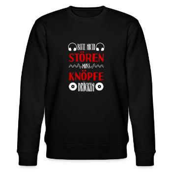 Funny DJ saying - Stanley/Stella CHANGER Unisex Organic Sweatshirt - black - Front - Nik (191cm) & Marisol (170cm)