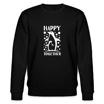 Happy Together Pinguine - Stanley/Stella Unisex Bio-Sweatshirt CHANGER  - Schwarz - Vorne - Nik (191cm) & Marisol (170cm)