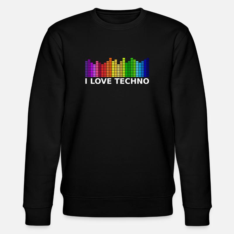 I Love Techno - Stanley/Stella Unisex Bio-Sweatshirt CHANGER  - Schwarz