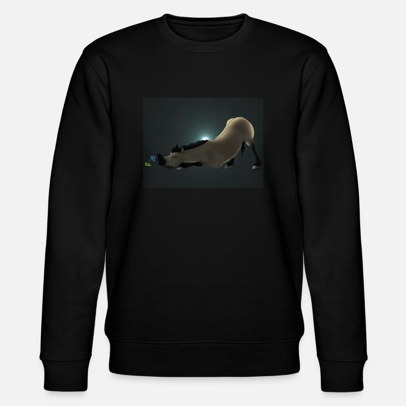 Blume - Pferd - Stanley/Stella Unisex Bio-Sweatshirt CHANGER  - Schwarz