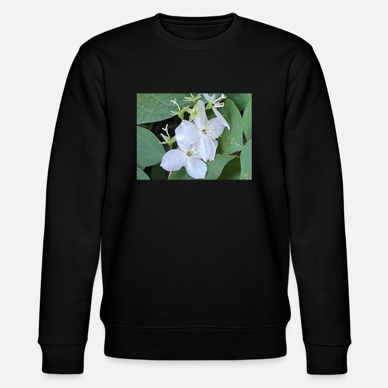Weiße Blume - Stanley/Stella Unisex Bio-Sweatshirt CHANGER  - Schwarz