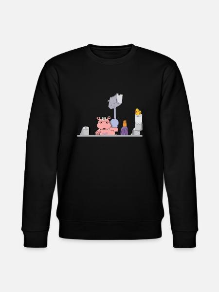 klo toilette bad badezimmer kinder haushalt hippo - Stanley/Stella Unisex Bio-Sweatshirt CHANGER  - Schwarz