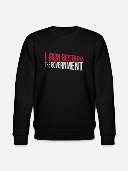 run better than government - Stanley/Stella CHANGER Unisex Organic Sweatshirt - black