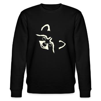 Waschbär schaut seitlich und lächelt - Stanley/Stella Unisex Bio-Sweatshirt CHANGER  - Schwarz - Vorne - Nik (191cm) & Marisol (170cm)