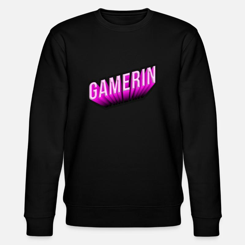 Gamerin 3D NEON PINK - Stanley/Stella Unisex Bio-Sweatshirt CHANGER  - Schwarz