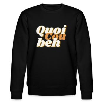 Quoicoubeh D1 - Sweat bio CHANGER Stanley/Stella Unisexe - noir - Devant - Nik (191cm) & Marisol (170cm)