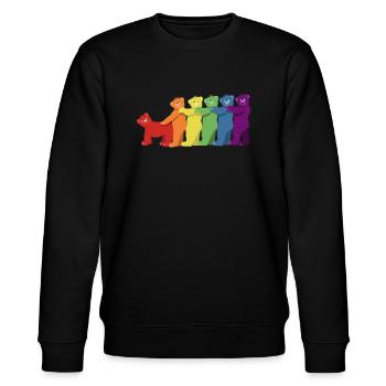 Bear Party, Pride Outfit - Stanley/Stella CHANGER Unisex Organic Sweatshirt - black - Front - Nik (191cm) & Marisol (170cm)