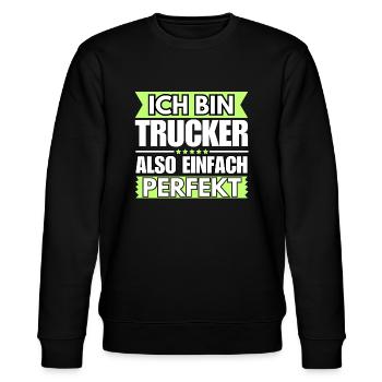 Einfach ein Perfekter Einfach ein Perfekter - Stanley/Stella Unisex Bio-Sweatshirt CHANGER  - Schwarz - Vorne - Nik (191cm) & Marisol (170cm)