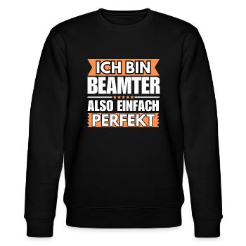 Einfach ein Perfekter Beamter - Stanley/Stella Unisex Bio-Sweatshirt CHANGER  - Schwarz - Vorne - Nik (191cm) & Marisol (170cm)