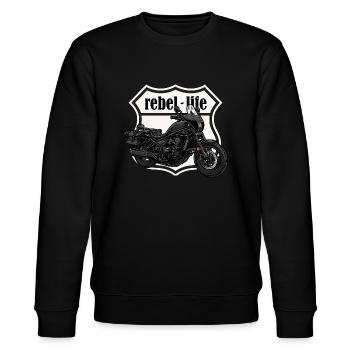 Chopper // Custom // Motorcycle - Stanley/Stella CHANGER Unisex Organic Sweatshirt - black - Front - Nik (191cm) & Marisol (170cm)