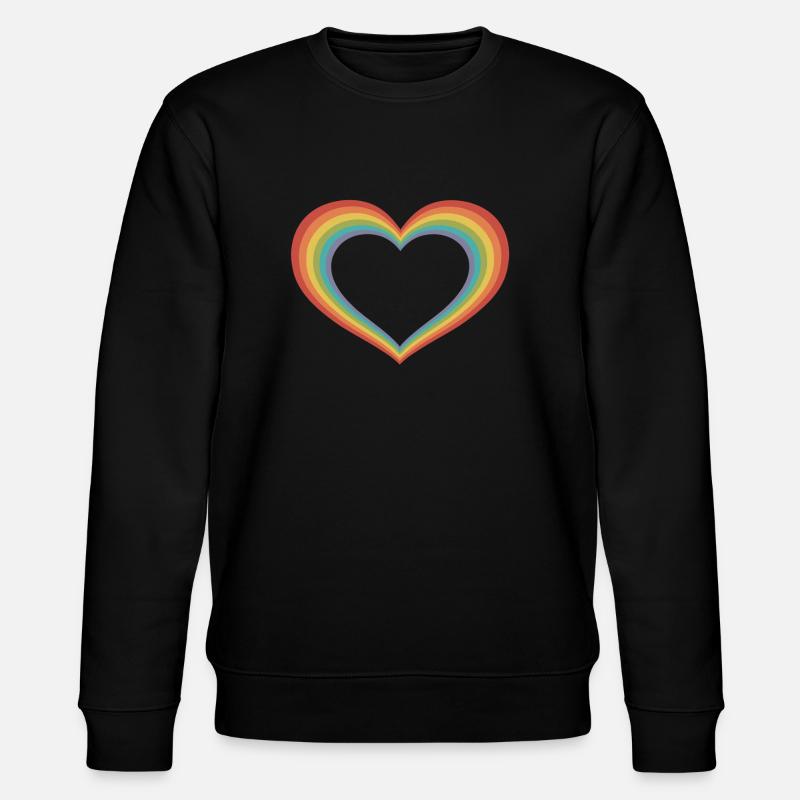 Großes Pride-Herz - Stanley/Stella Unisex Bio-Sweatshirt CHANGER  - Schwarz