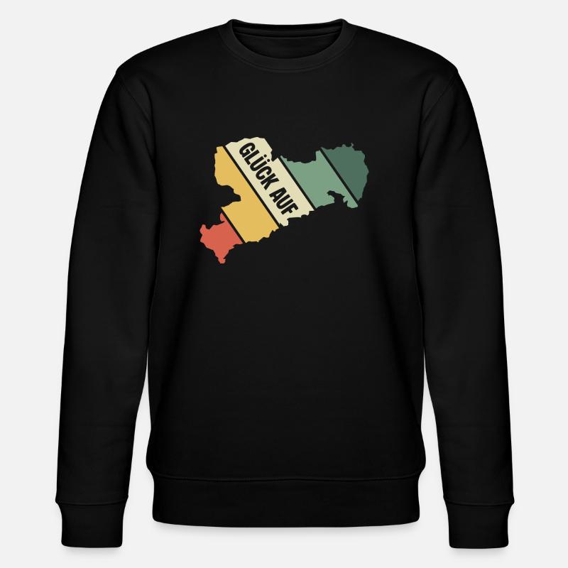 Retro Sachsen Gruss - Stanley/Stella Unisex Bio-Sweatshirt CHANGER  - Schwarz