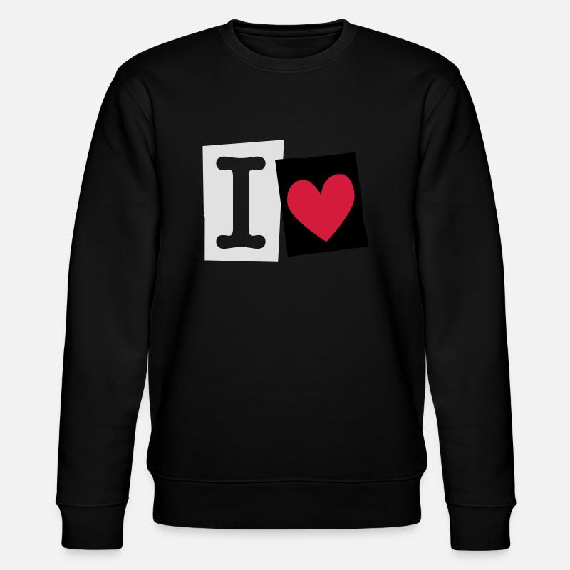 I Love (cutter font) - Stanley/Stella Unisex Bio-Sweatshirt CHANGER  - Schwarz
