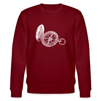 compass - Stanley/Stella CHANGER Unisex Organic Sweatshirt - burgundy - Front - Nik (191cm) & Marisol (170cm)