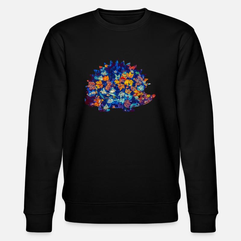 igel herbstblätter - Stanley/Stella Unisex Bio-Sweatshirt CHANGER  - Schwarz