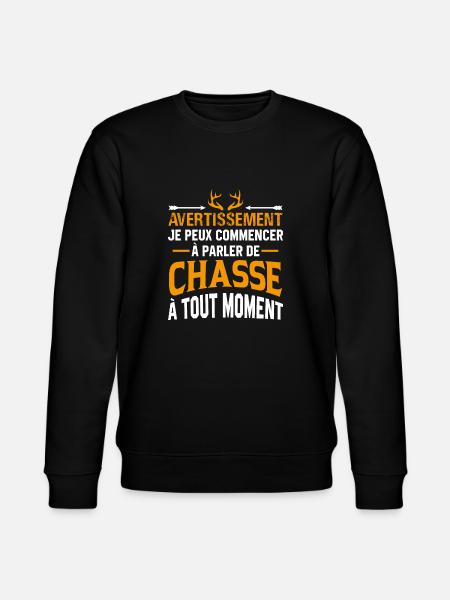 Parler de chasse à tout moment cadeau chasseur - Sweat bio CHANGER Stanley/Stella Unisexe - noir