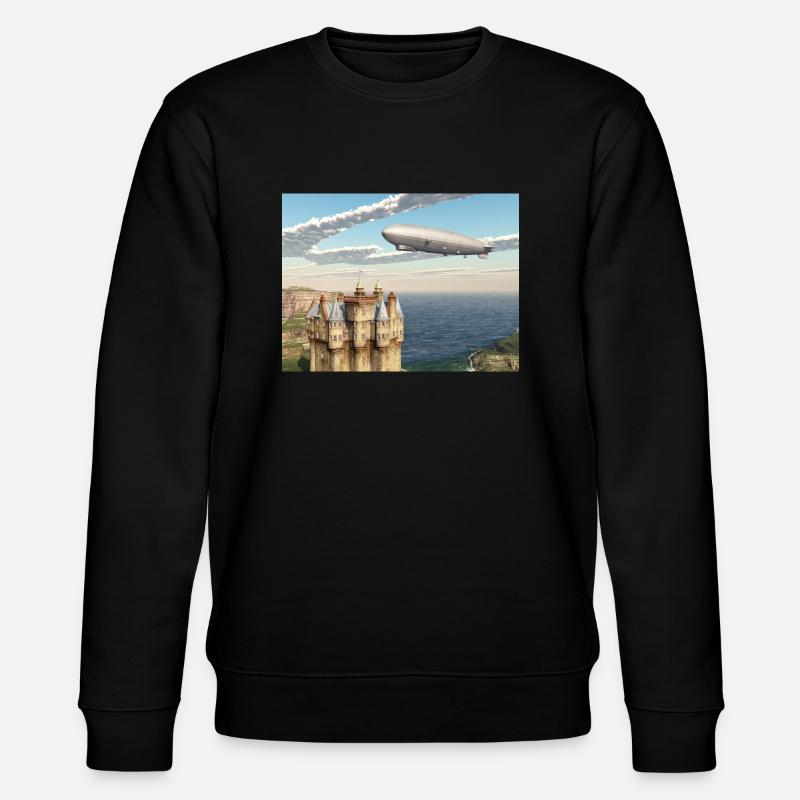 Château écossais et Zeppelin - Sweat bio CHANGER Stanley/Stella Unisexe - noir