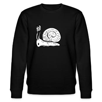 2020 08 30 snail 06 black white - Stanley/Stella CHANGER Unisex Organic Sweatshirt - black - Front - Nik (191cm) & Marisol (170cm)