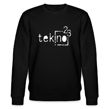 Tekno 23 Logo - 2022 - Stanley/Stella Unisex Bio-Sweatshirt CHANGER  - Schwarz - Vorne - Nik (191cm) & Marisol (170cm)