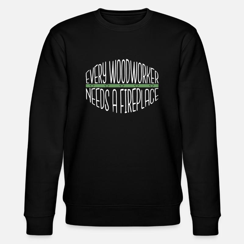 cool logging lumberjackwoodworking - Stanley/Stella CHANGER Unisex Organic Sweatshirt - black