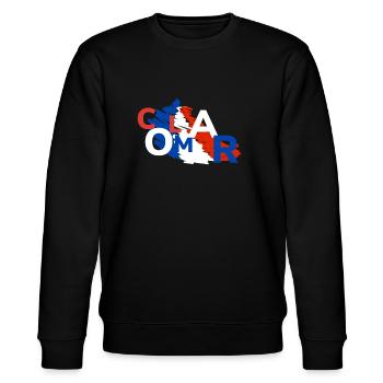 Schöne Geschenkidee für Baby aus Colmar - Stanley/Stella Unisex Bio-Sweatshirt CHANGER  - Schwarz - Vorne - Nik (191cm) & Marisol (170cm)