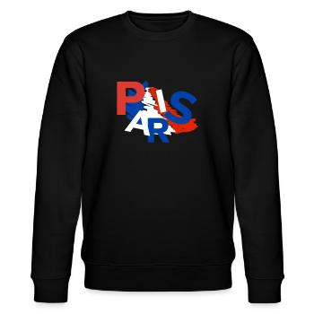 Gift idea for proud Parisians - Stanley/Stella CHANGER Unisex Organic Sweatshirt - black - Front - Nik (191cm) & Marisol (170cm)