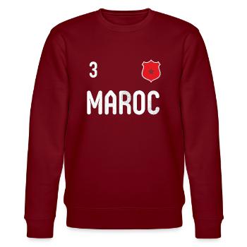 Teeshirt Maroc avec le numéro 3 - Sweat bio CHANGER Stanley/Stella Unisexe - bordeaux - Devant - Nik (191cm) & Marisol (170cm)