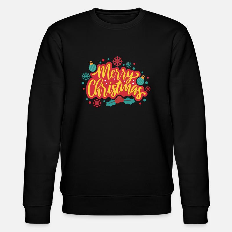 Frohe Weihnachten - Stanley/Stella Unisex Bio-Sweatshirt CHANGER  - Schwarz