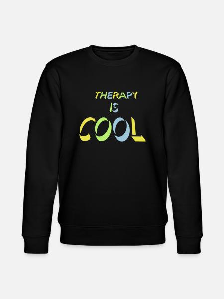 therapy is cool Quote - Stanley/Stella CHANGER Unisex Organic Sweatshirt - black
