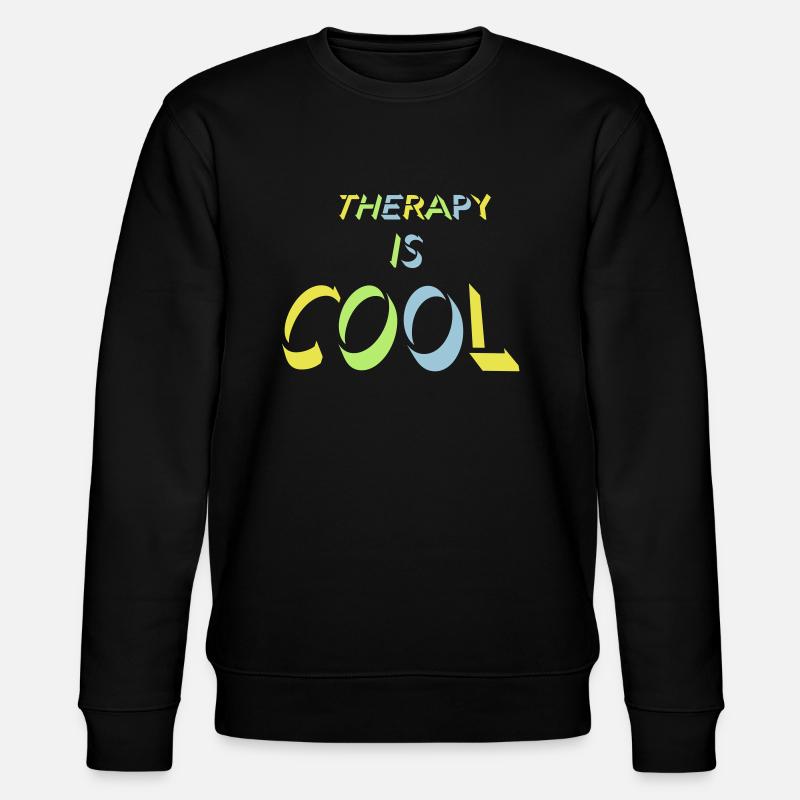 therapy is cool Quote - Stanley/Stella CHANGER Unisex Organic Sweatshirt - black