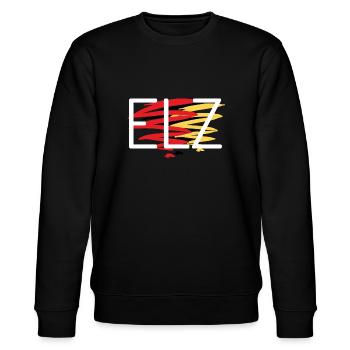 Elz Deutschland Souvenir Elz Geschenk - Stanley/Stella Unisex Bio-Sweatshirt CHANGER  - Schwarz - Vorne - Nik (191cm) & Marisol (170cm)