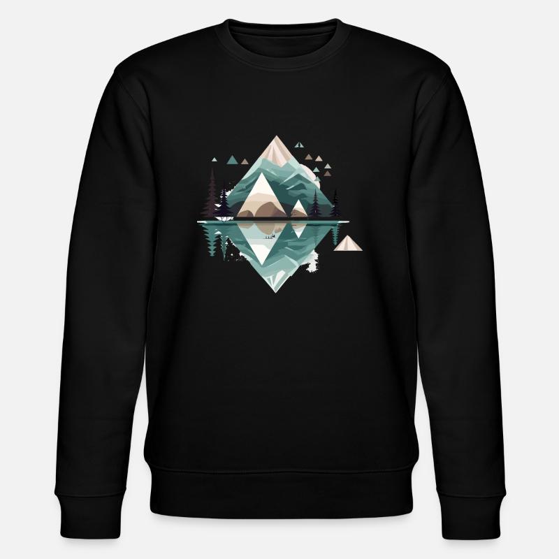 Minimalistic Mountains - Stanley/Stella CHANGER Unisex Organic Sweatshirt - black
