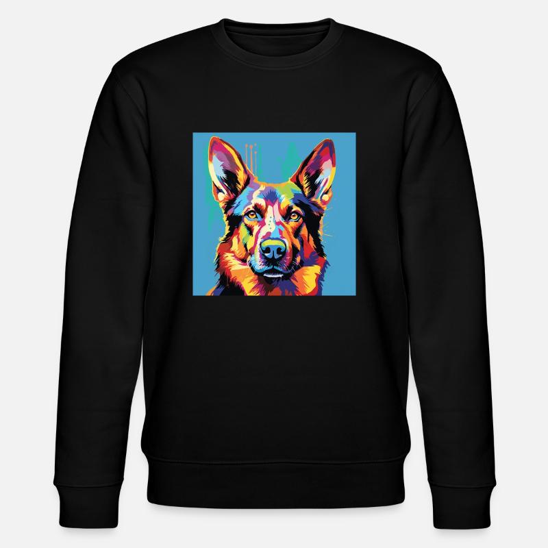German Shepherd Pop Art - Stanley/Stella CHANGER Unisex Organic Sweatshirt - black