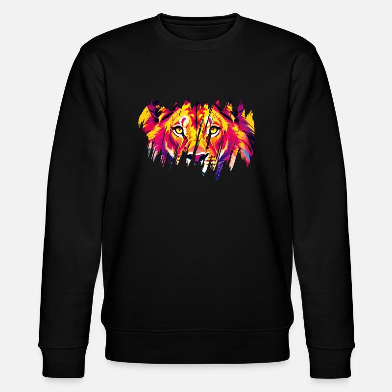 Scratched Lion Gaze - Stanley/Stella CHANGER Unisex Organic Sweatshirt - black