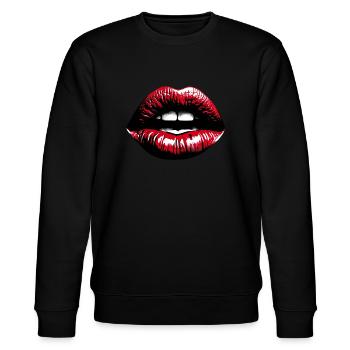 Besinnliche Lippen Roter Lippenstift - Stanley/Stella Unisex Bio-Sweatshirt CHANGER  - Schwarz - Vorne - Nik (191cm) & Marisol (170cm)