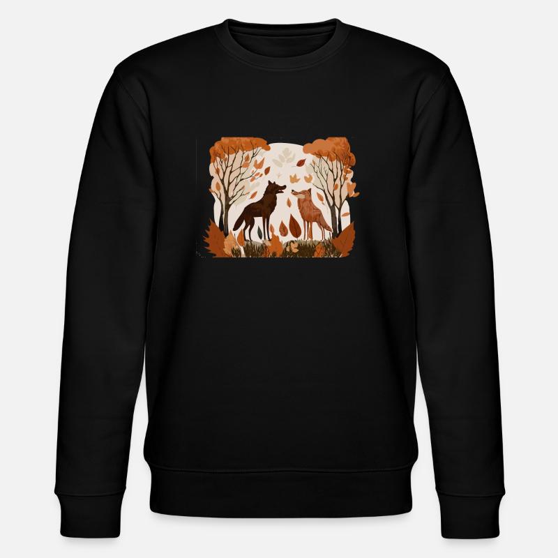 Two Wolves (Fall Collection #5) - Stanley/Stella CHANGER Unisex Organic Sweatshirt - black