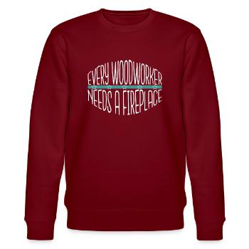 Funny Sayings Statement Carpenter Work Tshirts - Stanley/Stella CHANGER Unisex Organic Sweatshirt - burgundy - Front - Nik (191cm) & Marisol (170cm)