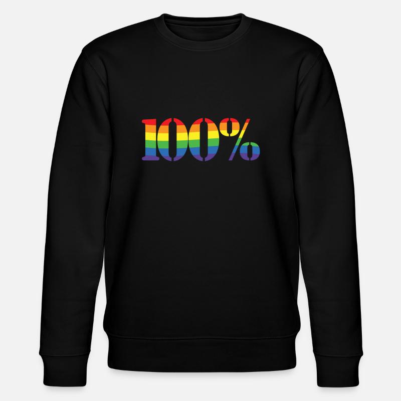 100% Rainbow - Stanley/Stella CHANGER Unisex Organic Sweatshirt - black