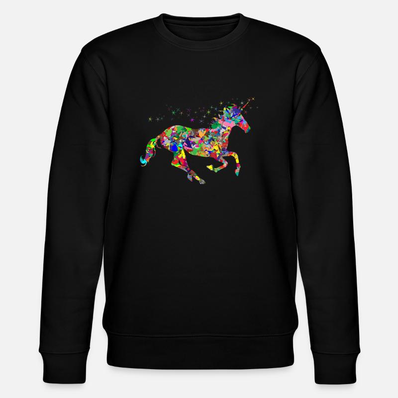 Einhorn - Stanley/Stella Unisex Bio-Sweatshirt CHANGER  - Schwarz