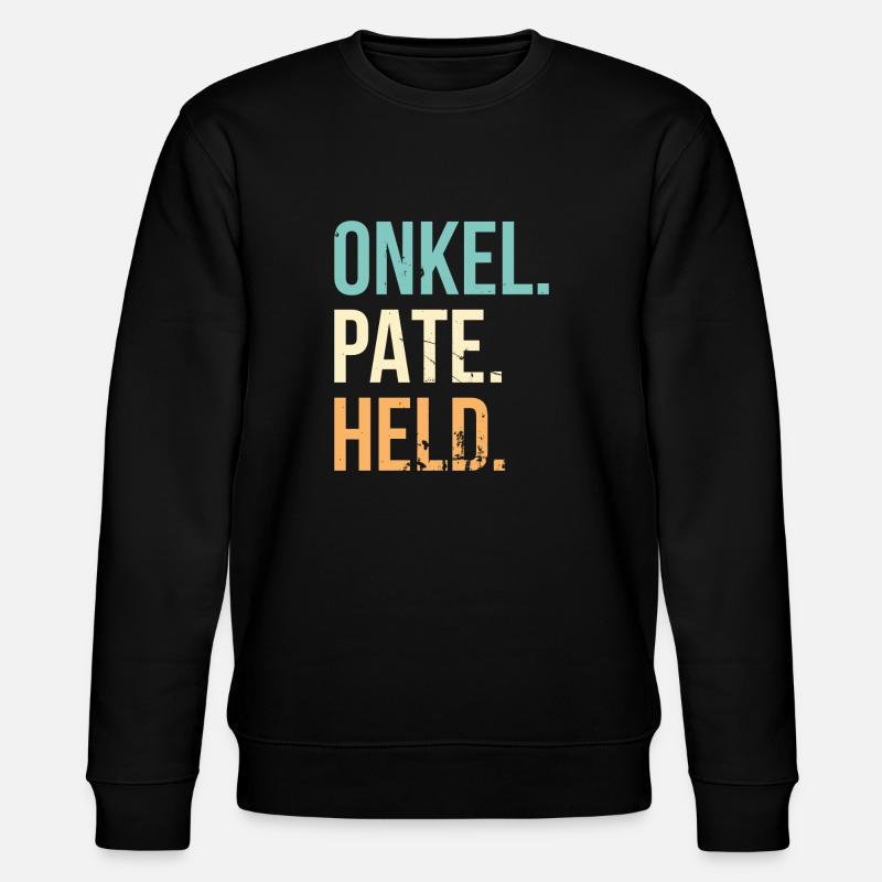 Onkel Pate Held Geschenk - Stanley/Stella Unisex Bio-Sweatshirt CHANGER  - Schwarz
