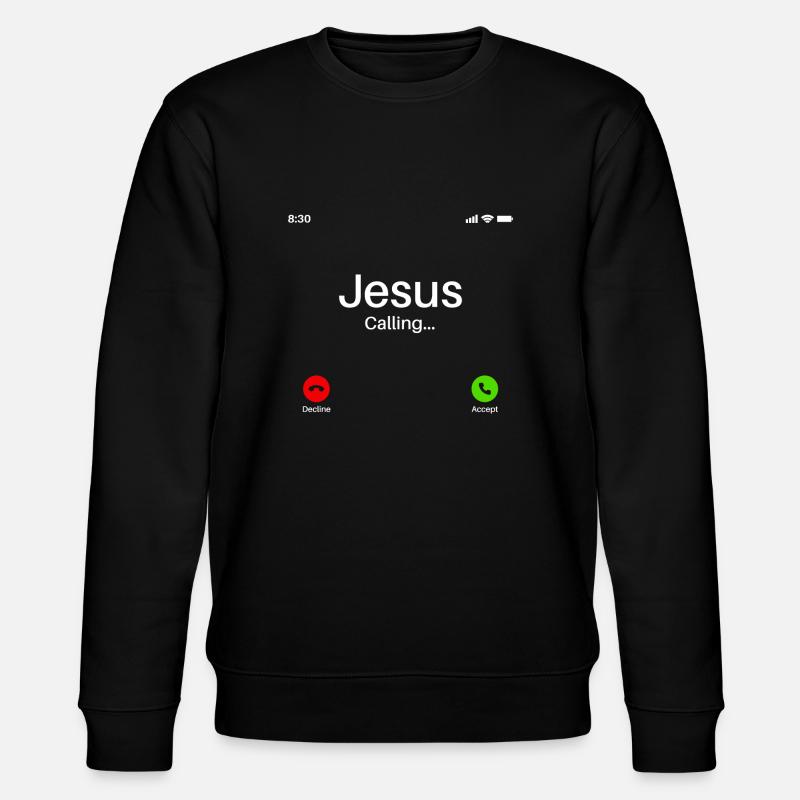 Jesus is calling Geschenk - Stanley/Stella Unisex Bio-Sweatshirt CHANGER - Schwarz