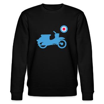 Schwalbe Mod Great Britain Style - Stanley/Stella Unisex Bio-Sweatshirt CHANGER  - Schwarz - Vorne - Nik (191cm) & Marisol (170cm)